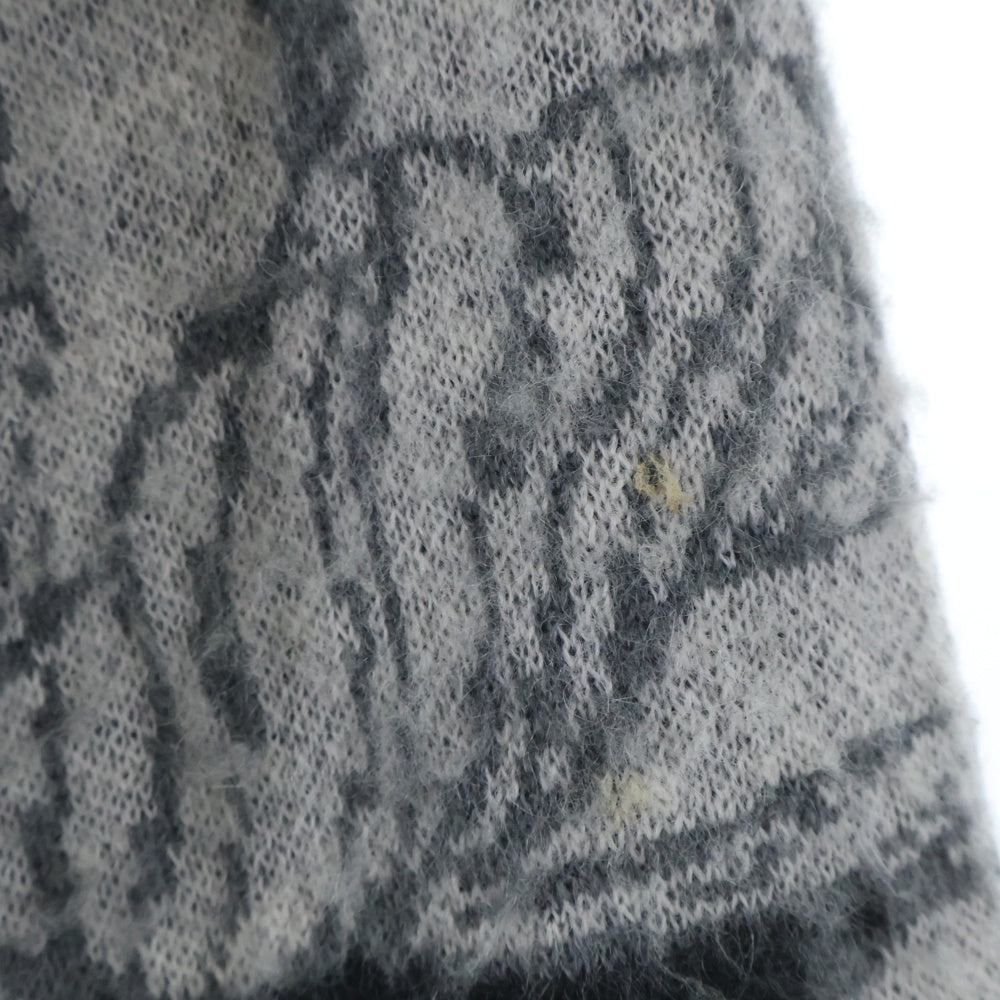 GAKKIN(ガッキン) ×BUDSPOOL 浮蓮華 JACQUARD MOHAIR KNIT CARDIGAN ×バッズプール ジャカード モヘアニットカーディガン ブラック