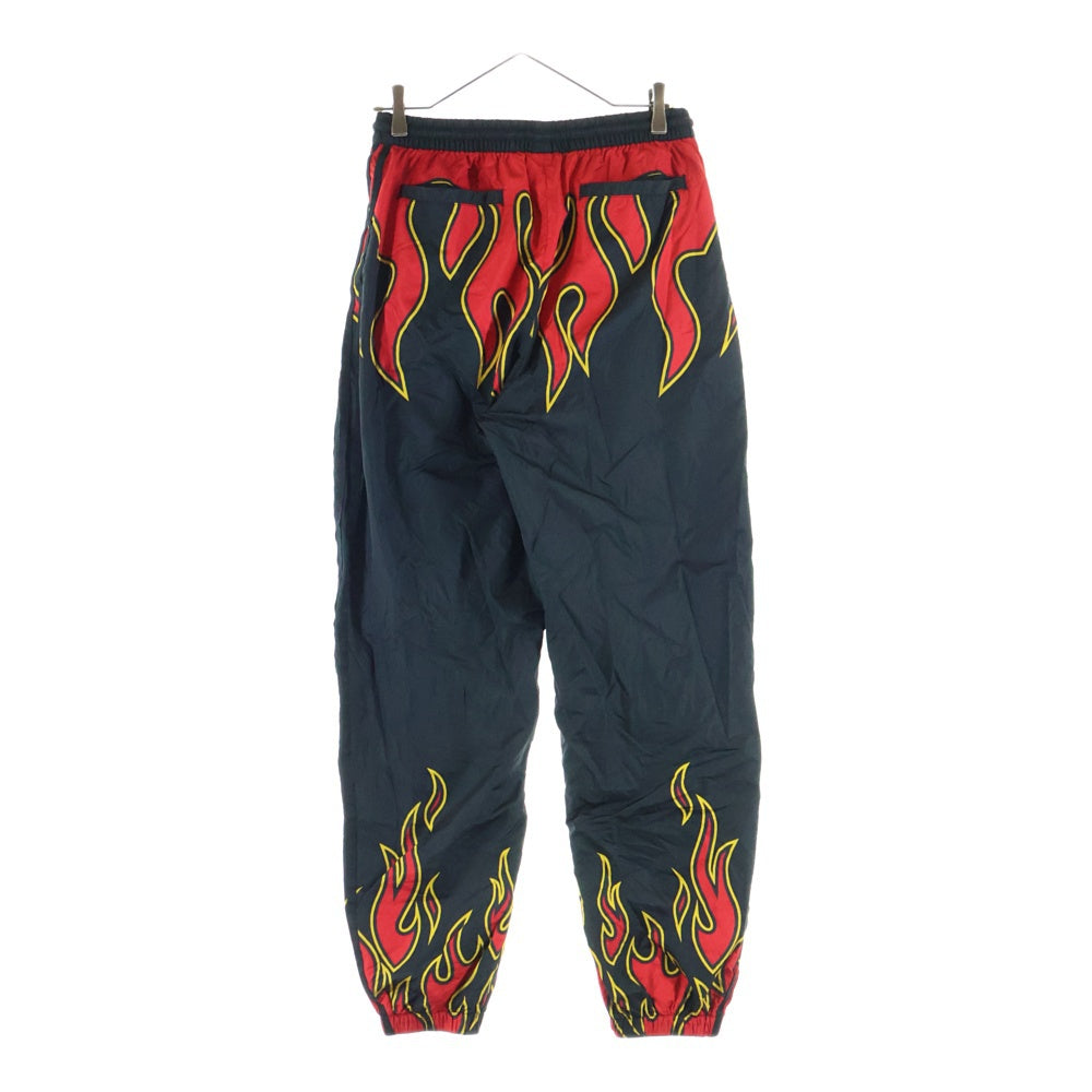 KITH(キス) ×adidas Football Flame Pant ×アディダス ファイヤーデザイン ナイロンパンツ ジョガーパンツ ブラック