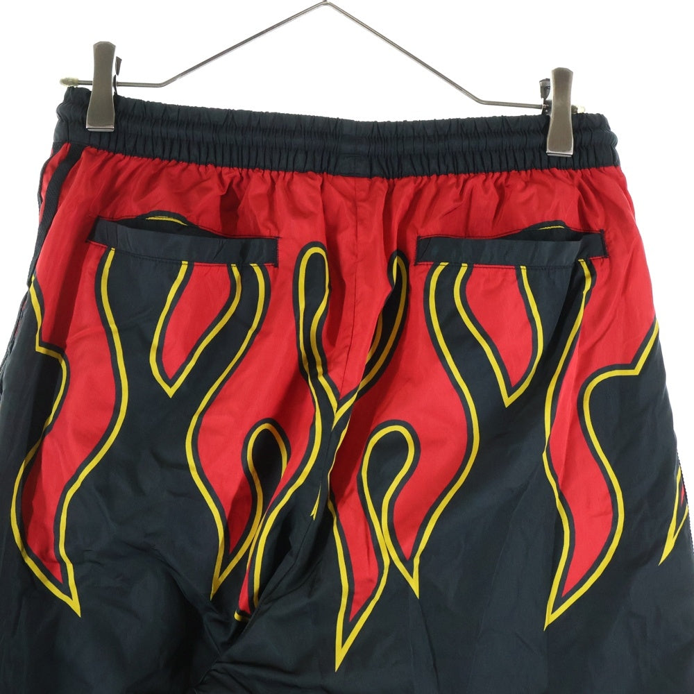 KITH(キス) ×adidas Football Flame Pant ×アディダス ファイヤーデザイン ナイロンパンツ ジョガーパンツ ブラック