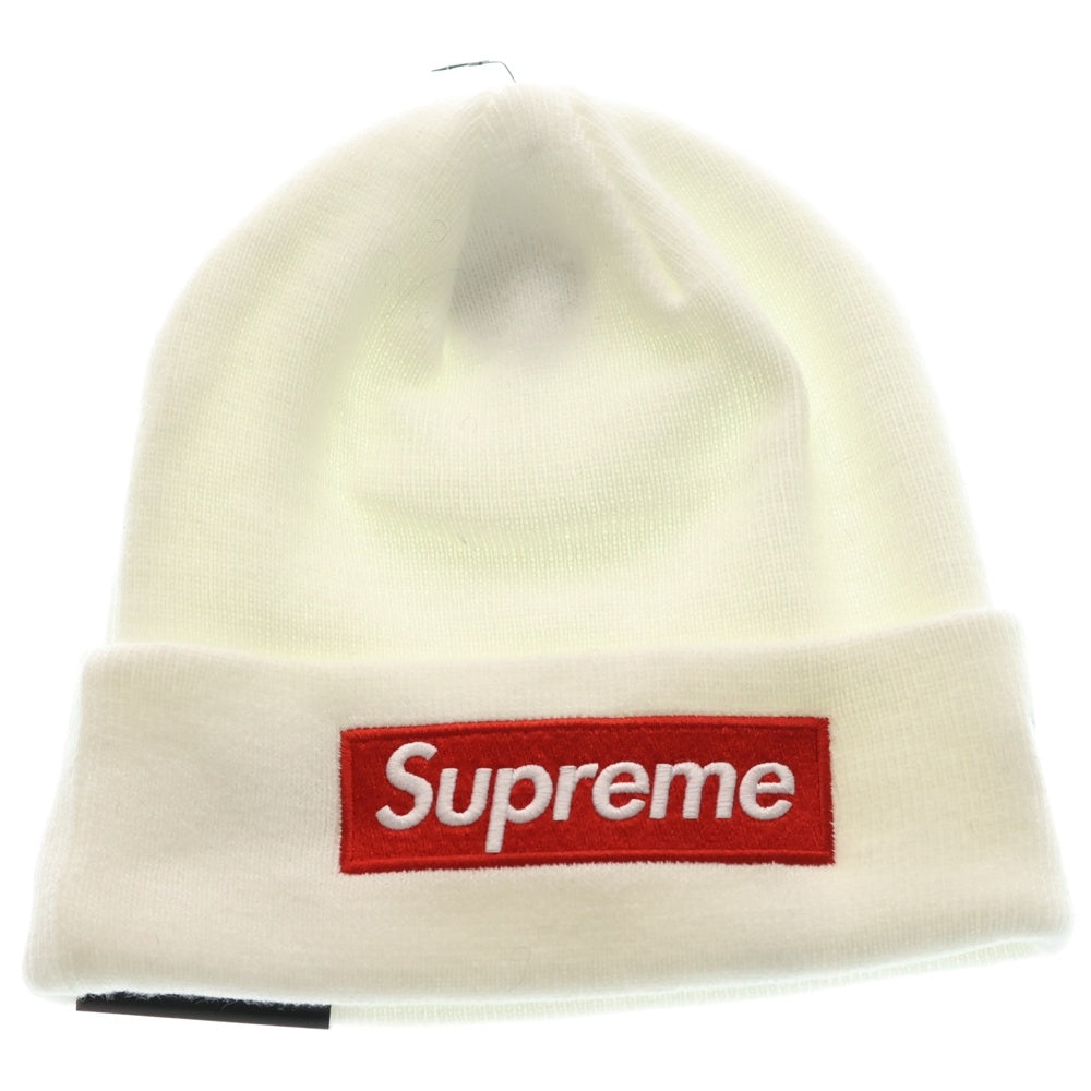 SUPREME(シュプリーム) 21AW ×NEW ERA Box Logo Beanie ニューエラ ボックスロゴデザイン ビーニー ニット帽 ホワイト