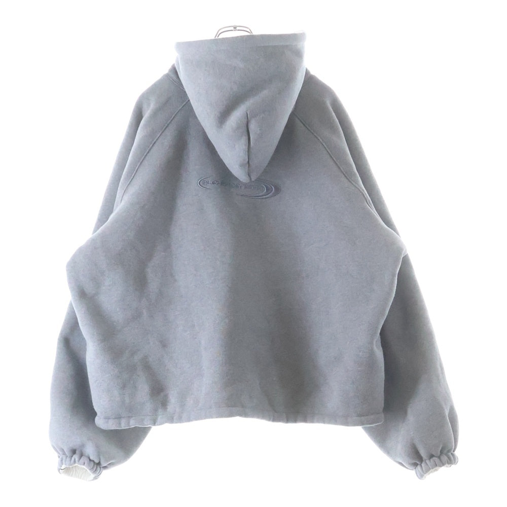 ALEXANDER WANG(アレキサンダーワン) エンブロイダリーデザイン フーデット ジップアップ リバーシブルジャケット グレー/ホワイト UWC1252038