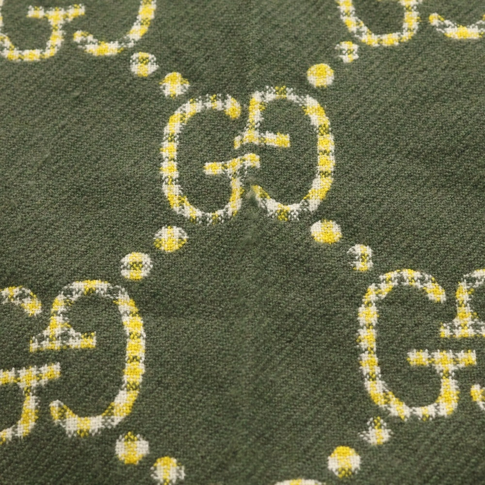 GUCCI(グッチ) チェック GGウール スカーフ マフラー グリーン 660025