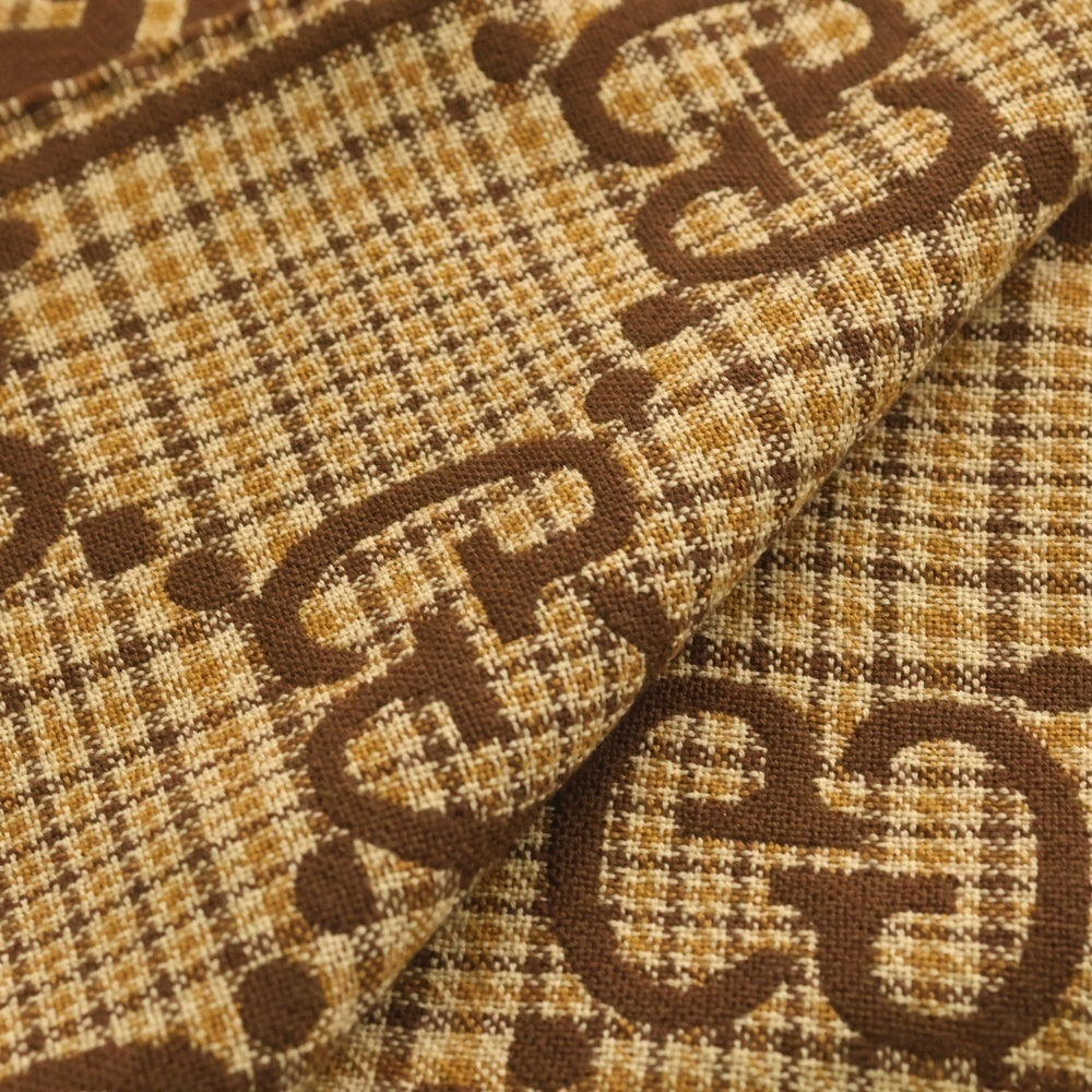 GUCCI(グッチ) チェック GGウール スカーフ マフラー ブラウン 660025