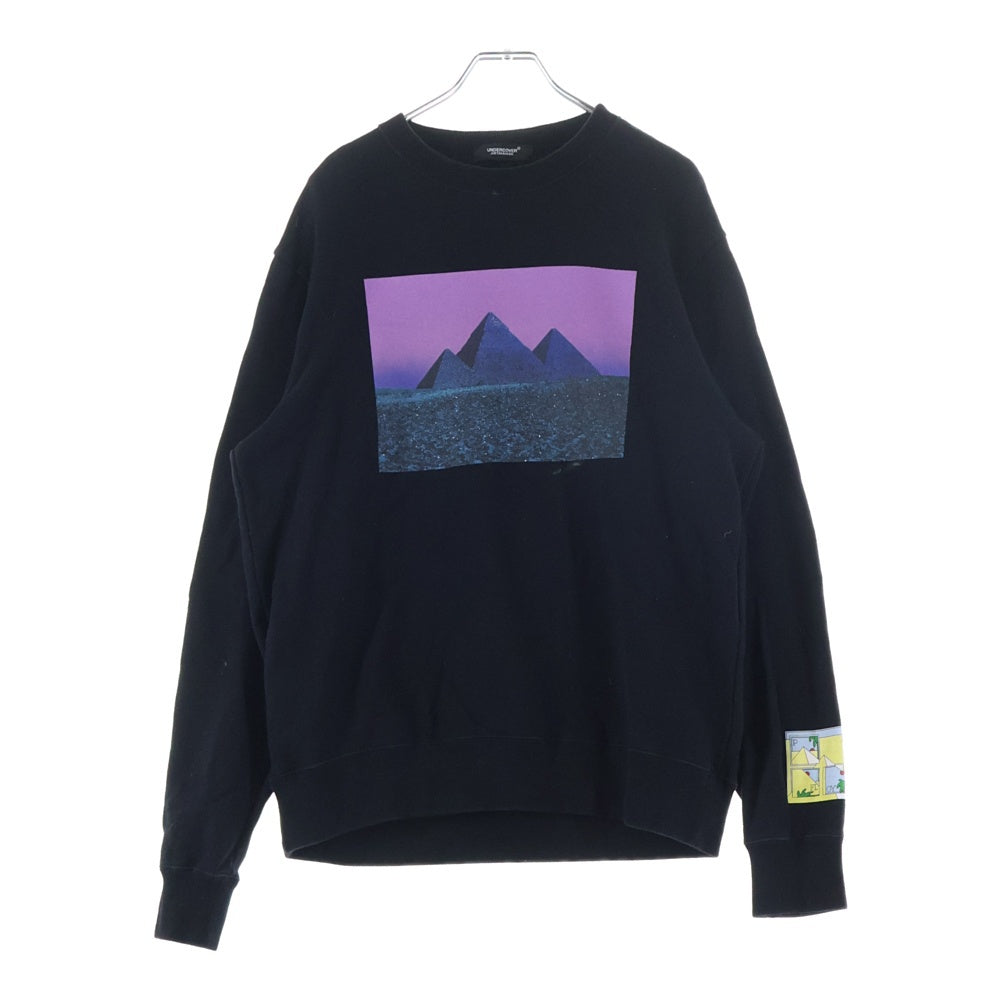 UNDERCOVER(アンダーカバー) 23SS SWEAT PF TDSOTM Pylamid/Prism ピンクフロイド ピラミッドプリズム プリンテッド クルーネックスウェットトレーナー ブラック UC1C4891-3