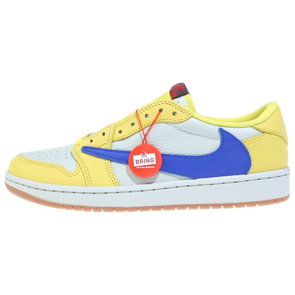 NIKE(ナイキ) ×TRAVIS SCOTT WMNS AIR JORDAN 1 RETRO LOW OG Canary DZ4137-700 トラヴィススコット ウィメンズ エアジョーダン1 ローカットスニーカー US10/27.0cm レディース