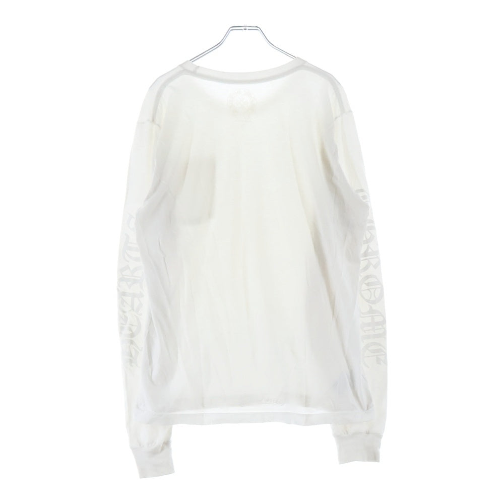 CHROME HEARTS(クロムハーツ) CH LS NECK LOGO TEE ネックロゴプリント長袖Tシャツ ロンT ホワイト