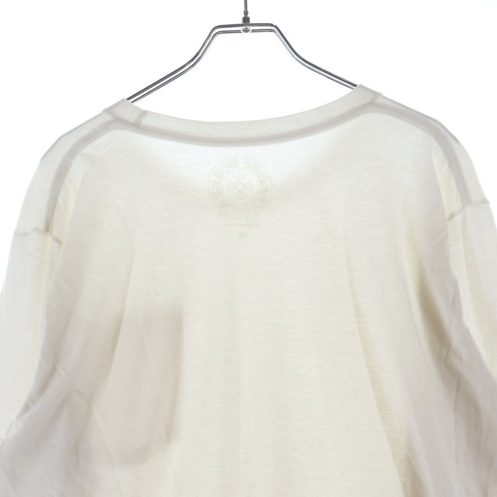 CHROME HEARTS(クロムハーツ) CH LS NECK LOGO TEE ネックロゴプリント長袖Tシャツ ロンT ホワイト