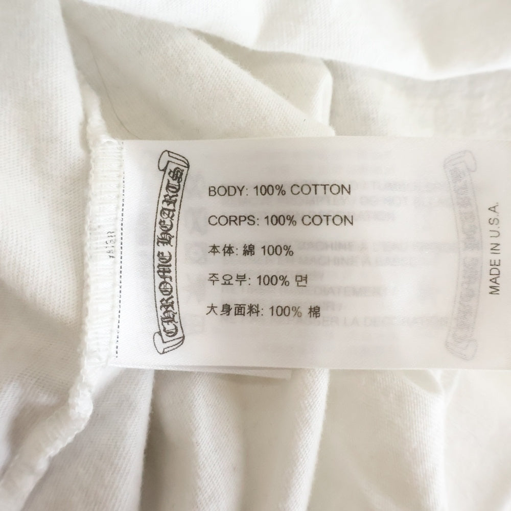 CHROME HEARTS(クロムハーツ) CH LS NECK LOGO TEE ネックロゴプリント長袖Tシャツ ロンT ホワイト