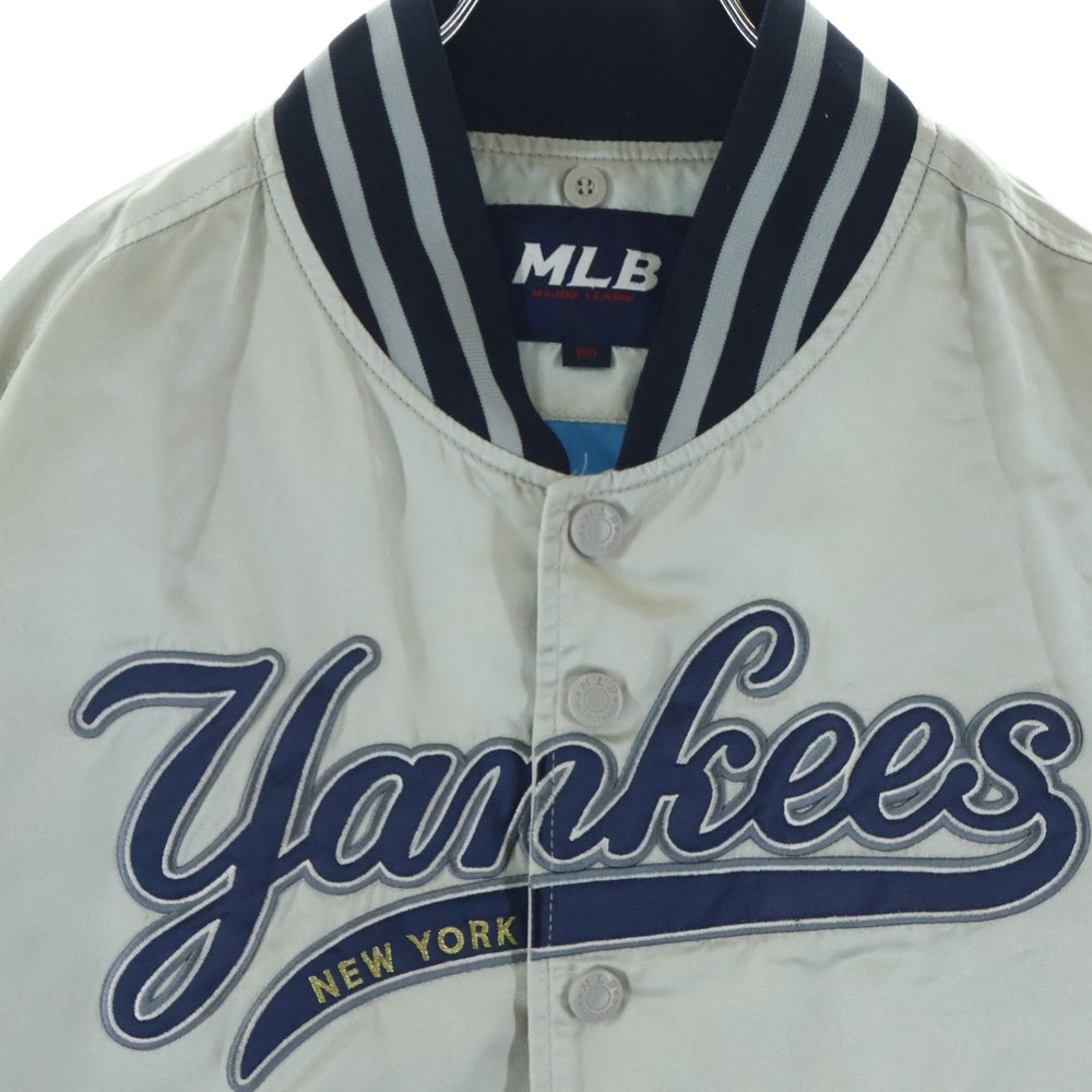VINTAGE(ヴィンテージ) 90s-00s MLB Yankees ヤンキース ナイロンスタジャン シルバー