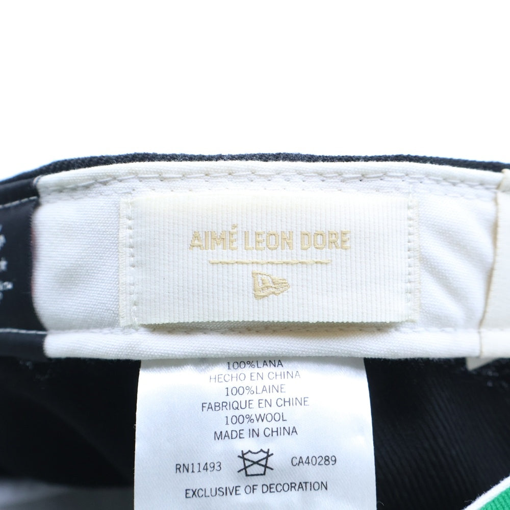 NEW ERA(ニューエラ) ×AIME LEON DORE エメリオンドレ エンブロイダリーデザイン ニューヨークヤンキース ベースボールキャップ 帽子 ブラック