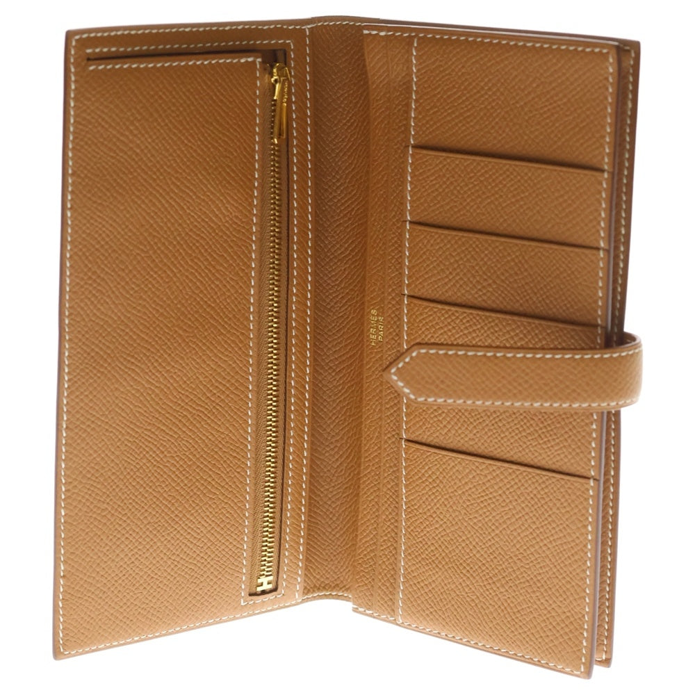 HERMES エルメス ベアン スフレ ブラウン ゴールド金具 長財布 A496 