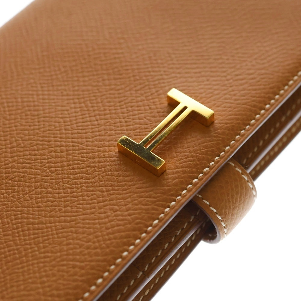 HERMES(エルメス) ベアンスフレ ゴールド金具 Y刻印 ロングウォレット 財布 ブラウン レディース