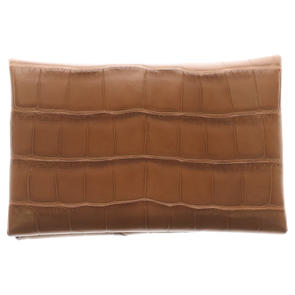 HERMES(エルメス) カルヴィ Z刻印 アリゲーター カードケース コインケース ブラウン