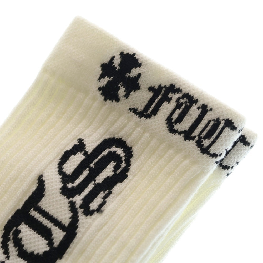 CHROME HEARTS(クロムハーツ) ENGLISH SOCKS ジャガードロゴ ハイソックス 靴下 ホワイト