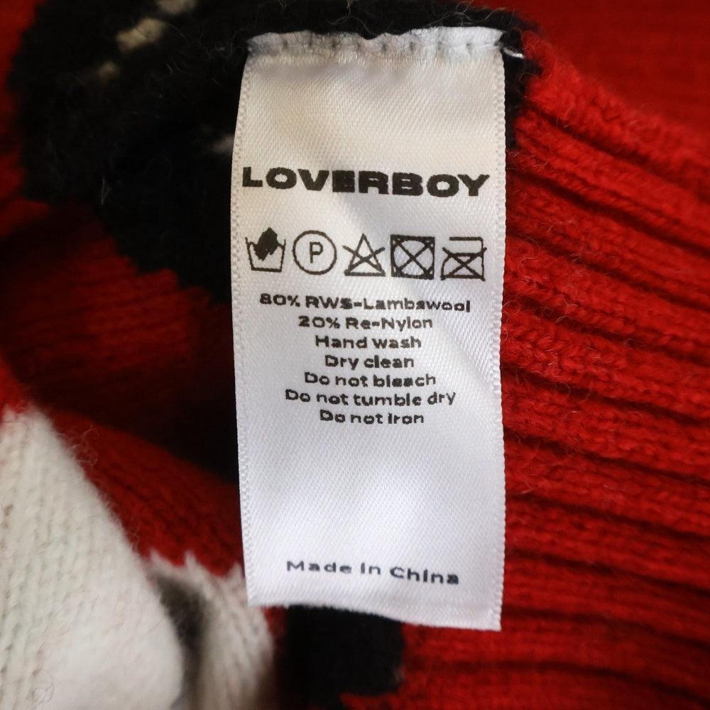 CHARLES JEFFREY LOVERBOY(チャールズジェフリーラバーボーイ) GUDDLE JUMPER ハート デザインニット セーター レッド