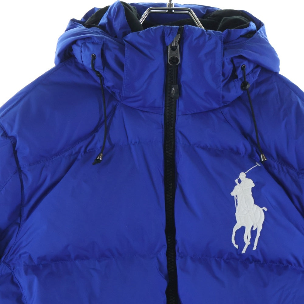 POLO RALPH LAUREN(ポロラルフローレン) ビックポニーエンブロイダリーデザイン フーデッド ジップアップ ダウンジャケット ブルー 710585152003