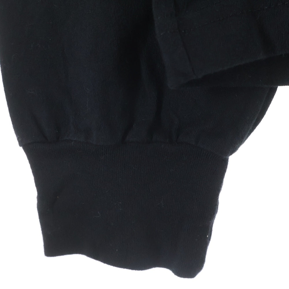 CHROME HEARTS(クロムハーツ) FLRL CRS HORSESHOE L/S フローラルクロス ホースシュー 両面ロゴデザイン クルーネック カットソー 長袖Tシャツ ブラック