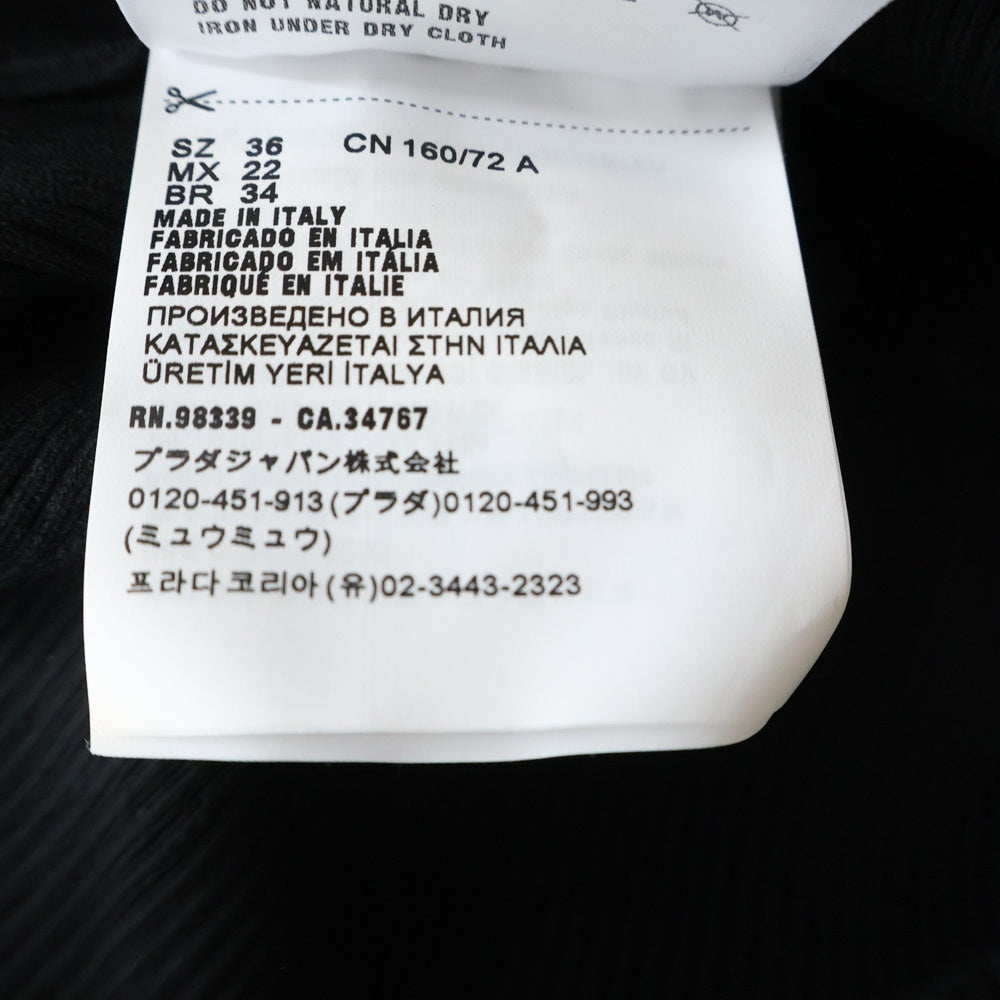 miumiu(ミュウミュウ) Wool and Cashmere Long-Sleeved Knit Sweater ビスコース ウールカシミヤ 長袖ニット セーター レディース ブラック MML787 12TJ F0002 S 232