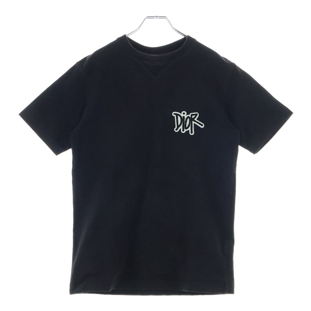 DIOR(ディオール) 20AW Shawn Stussy T-Shirt ショーンステューシー ロゴ刺繍半袖Tシャツ ブラック 033J625I0554 レディース