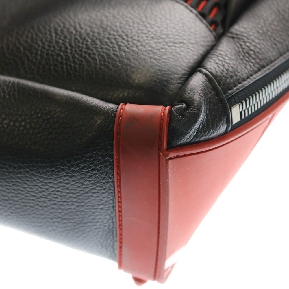 CHRISTIAN LOUBOUTIN(クリスチャンルブタン) ラバースタッズ レザーバックパック リュック ブラック/レッド