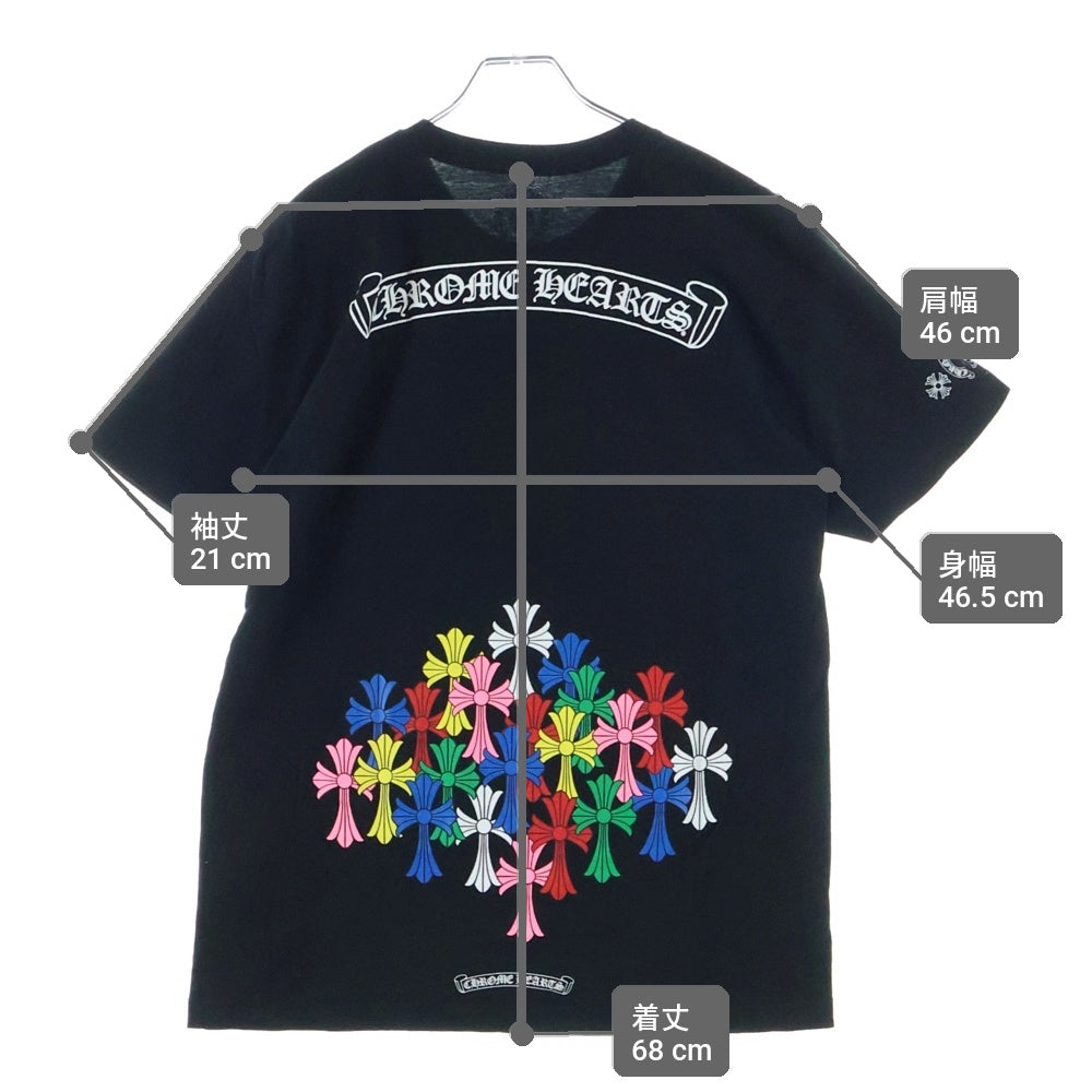 CHROME HEARTS(クロムハーツ) MLT COL CEM CRS TEE マルチカラーセメタリークロス クルーネック半袖Tシャツ カットソー ブラック