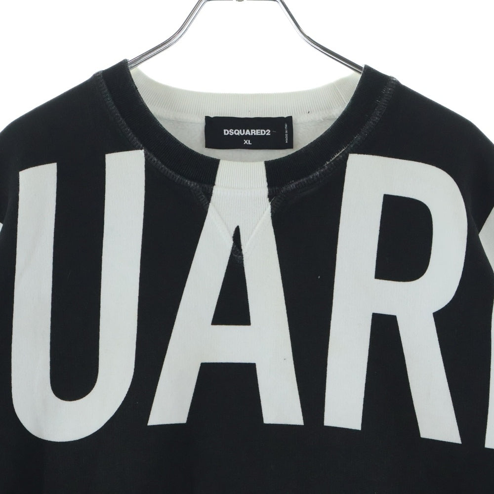 DSQUARED2(ディースクエアード) 21AW アーチロゴ クルーネックスウェット トレーナー ブラック S74GU0519