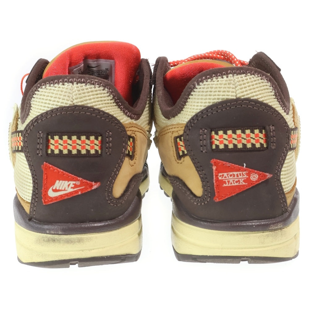 NIKE(ナイキ) ×TRAVIS SCOTT AIR MAX 1 CJ BAROQUE BROWN DO9392-200 トラヴィススコット エアマックス1 カクタスジャック ローカートスニーカー ブラウン US8.5/26.5cm