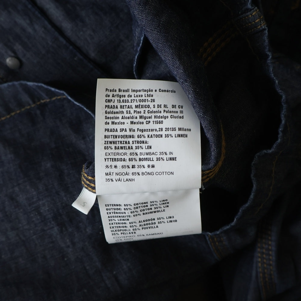 PRADA(プラダ) Triangle Chambray Blouson トライアングルシャンブレーブルゾン 長袖シャツ インディゴ GEB254