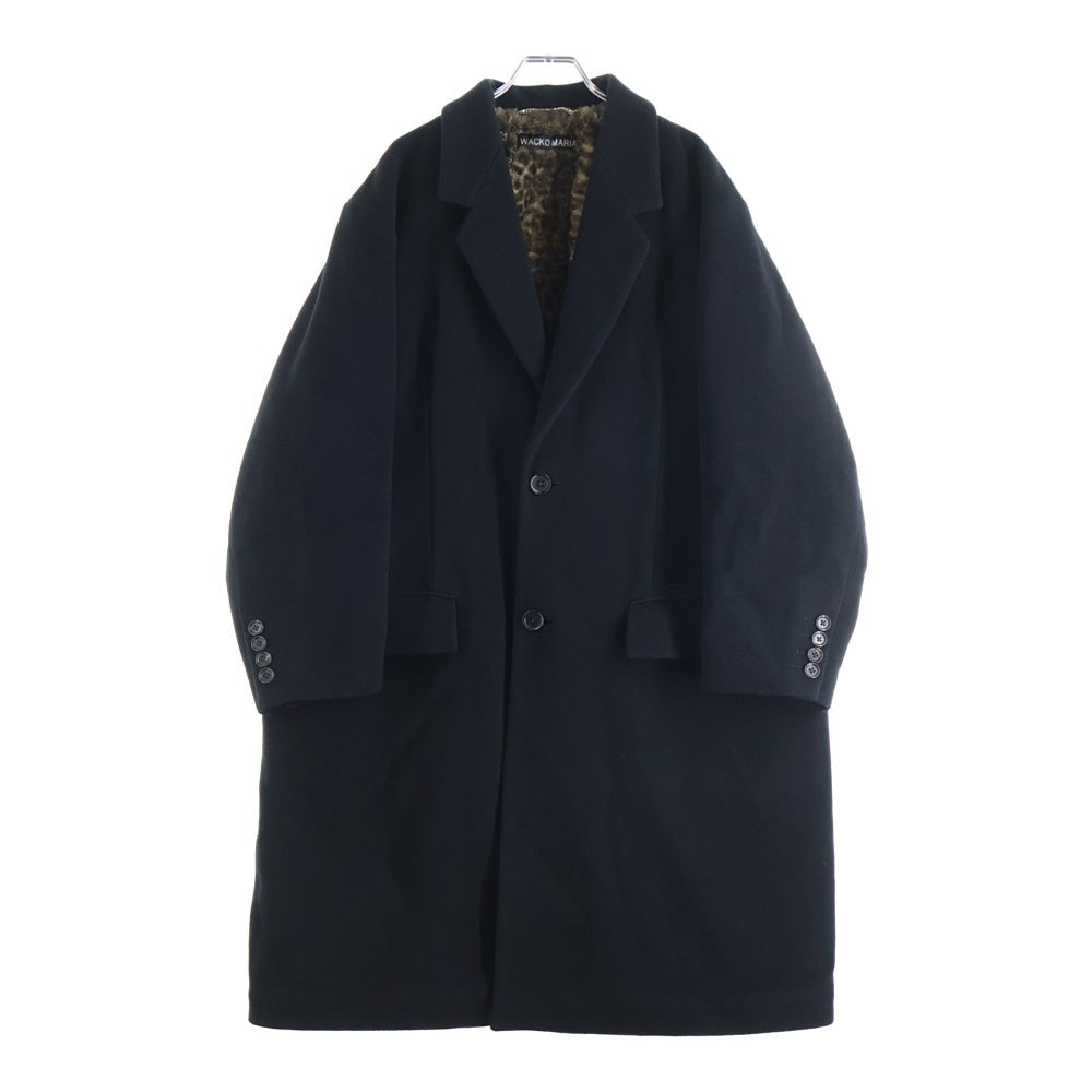 WACKO MARIA(ワコマリア) 24AW CHESTERFIELD COAT レオパード柄裏地 チェスターフィールドコート ブラック