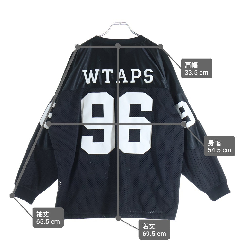 WTAPS(ダブルタップス) 25SS NETMINDER/LS/POLY ネットマインダー ロングスリーブ メッシュ ホッケー シャツ ブラック 251ATDT-CSM23