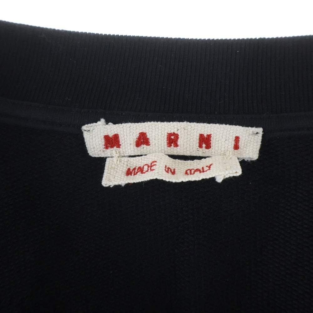 MARNI(マルニ) 24AW V-neck Long Sleeve Tee Vネック トレーナー スウェット ブラック ABJE1350S0