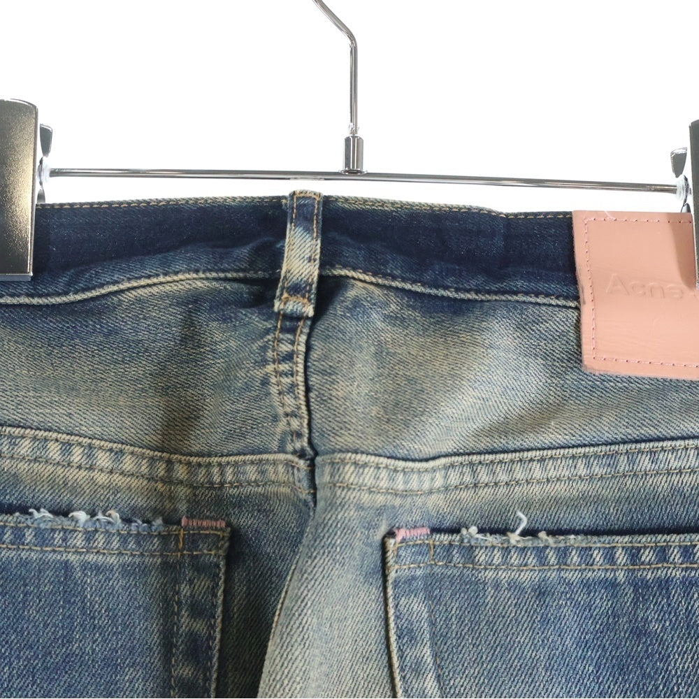 Acne Studios(アクネ ストゥディオズ) 2021M Rocka ダメージ加工 ワイド デニムパンツ インディゴ B00424