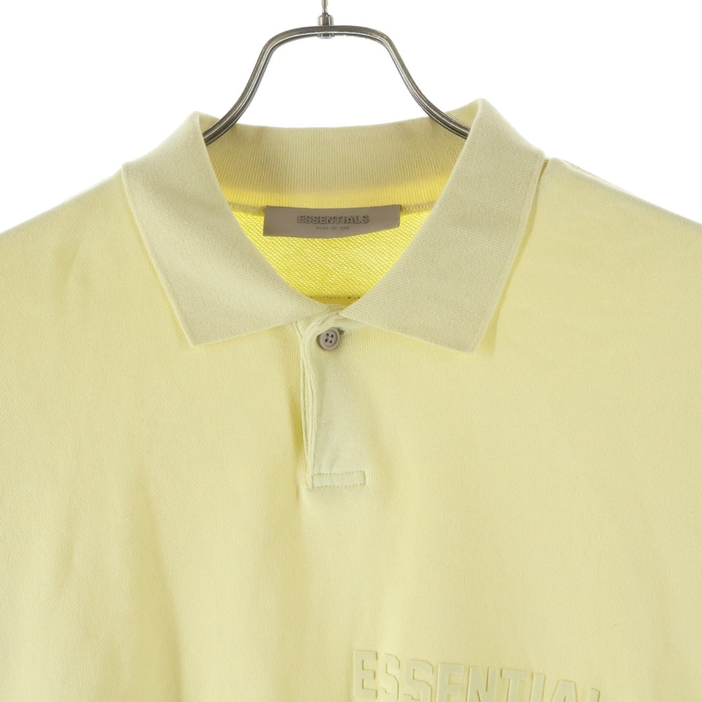 FEAR OF GOD ESSENTIALS(フィアオブゴッド エッセンシャルズ) LOGO PRINTED SWEAT POLO SHIRT ロゴプリンテッド長袖スウェットポロシャツ イエロー