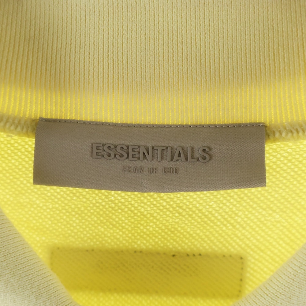 FEAR OF GOD ESSENTIALS(フィアオブゴッド エッセンシャルズ) LOGO PRINTED SWEAT POLO SHIRT ロゴプリンテッド長袖スウェットポロシャツ イエロー
