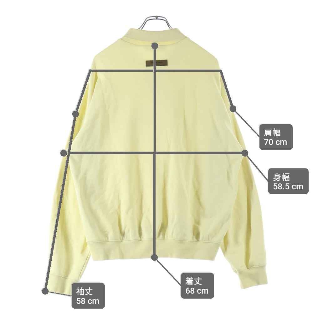 FEAR OF GOD ESSENTIALS(フィアオブゴッド エッセンシャルズ) LOGO PRINTED SWEAT POLO SHIRT ロゴプリンテッド長袖スウェットポロシャツ イエロー