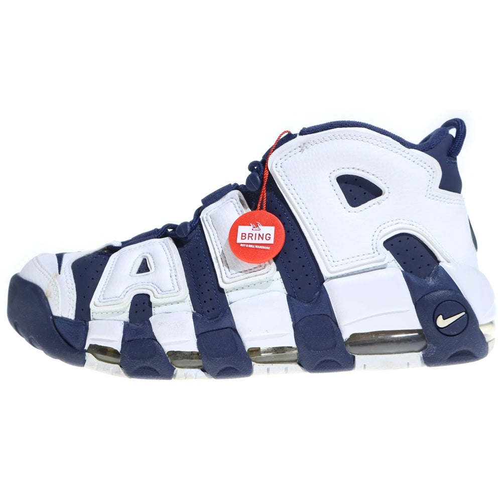 NIKE(ナイキ) AIR MORE UPTEMPO Oliympic エアモアアップテンポ オリンピック ハイカットスニーカー ホワイト/ネイビー US8.5/26.5cm 414962-104