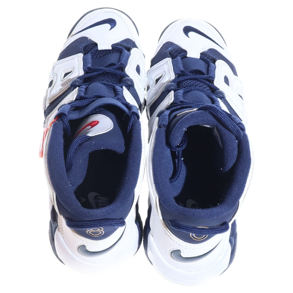 NIKE(ナイキ) AIR MORE UPTEMPO Oliympic エアモアアップテンポ オリンピック ハイカットスニーカー ホワイト/ネイビー US8.5/26.5cm 414962-104