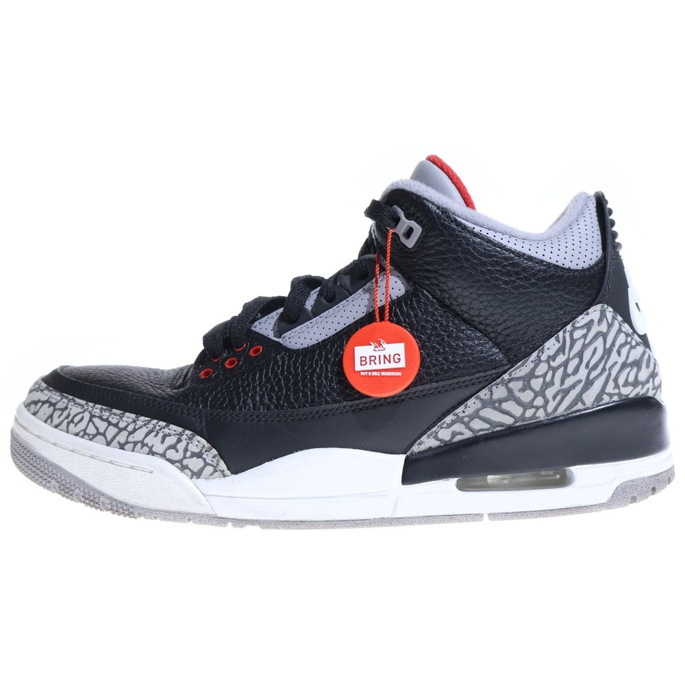 NIKE(ナイキ) AIR JORDAN 3 RETRO OG エアジョーダン3 ミドルカットスニーカー ブラック/グレー US9/27m 854262-001