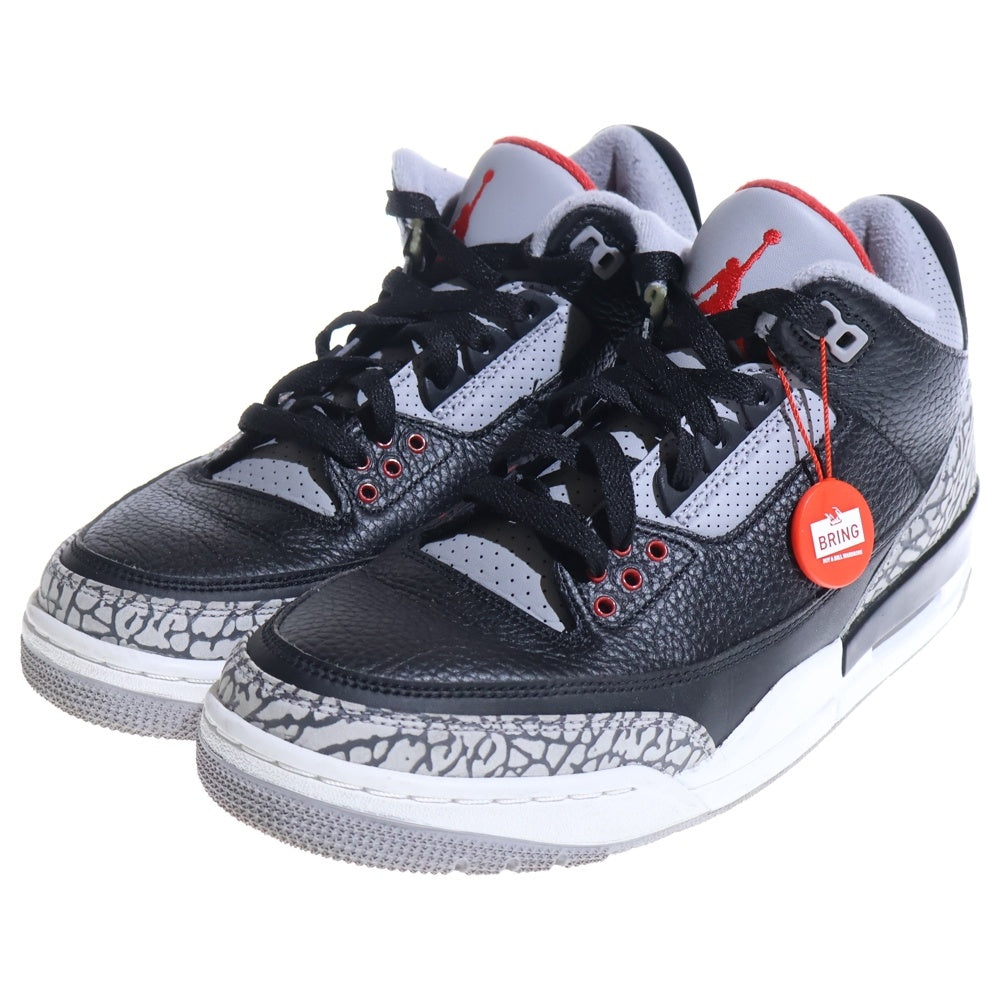 NIKE(ナイキ) AIR JORDAN 3 RETRO OG エアジョーダン3 ミドルカットスニーカー ブラック/グレー US9/27m 854262-001