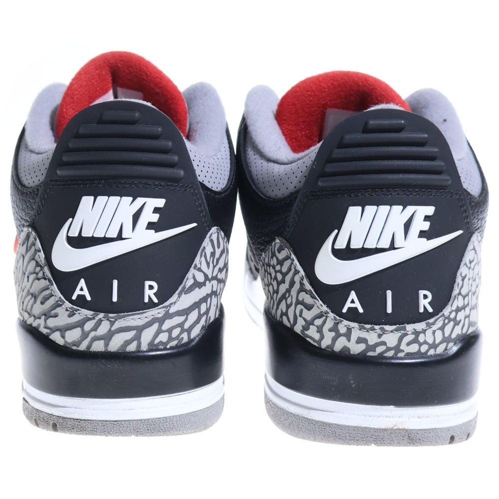 NIKE(ナイキ) AIR JORDAN 3 RETRO OG エアジョーダン3 ミドルカットスニーカー ブラック/グレー US9/27m 854262-001