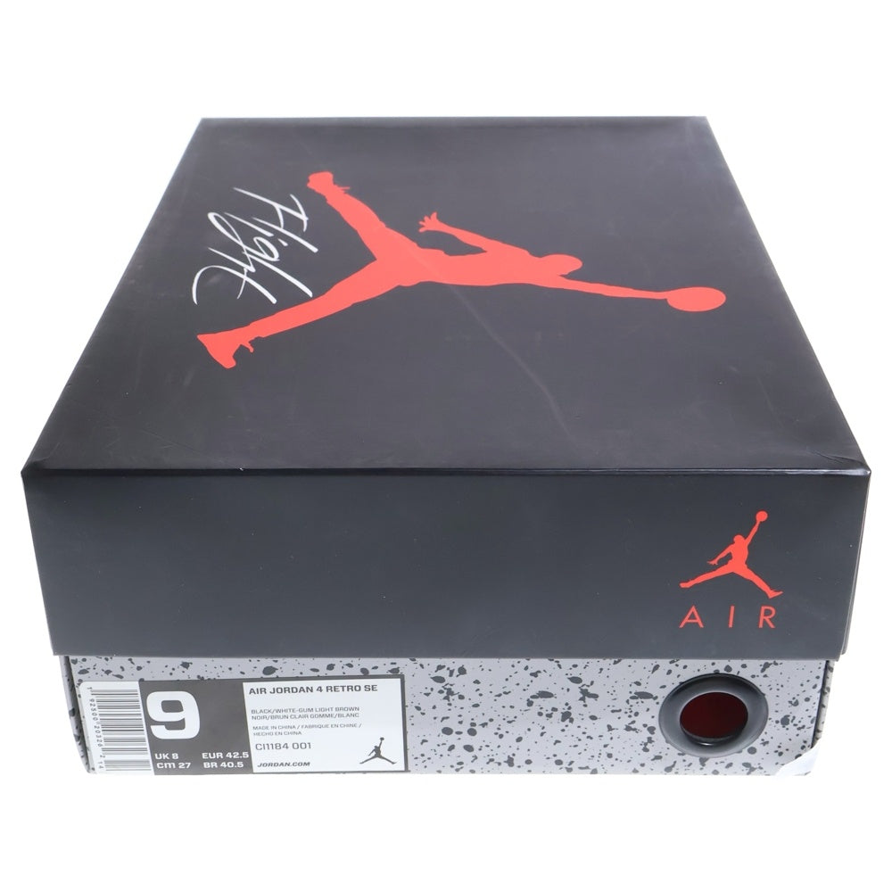 NIKE(ナイキ) AIR JORDAN 4 Black Racer Gum ブラックレーサーガム ミドルカットスニーカー ブラック US9/27cm CI1184 001