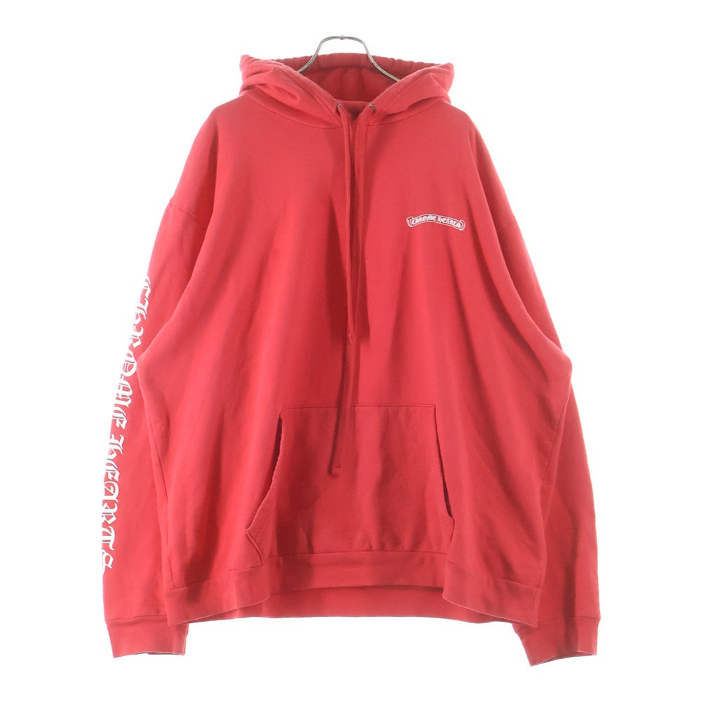 CHROME HEARTS(クロムハーツ) SWTSHRT PLVR バックスクロールラベルプリント スウェットプルオーバーパーカー レッド