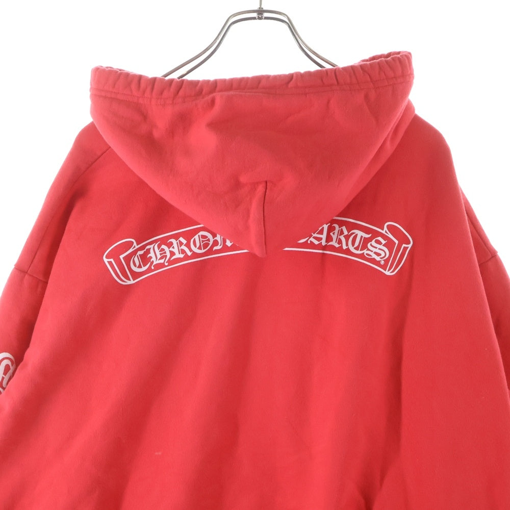 CHROME HEARTS(クロムハーツ) SWTSHRT PLVR バックスクロールラベルプリント スウェットプルオーバーパーカー レッド