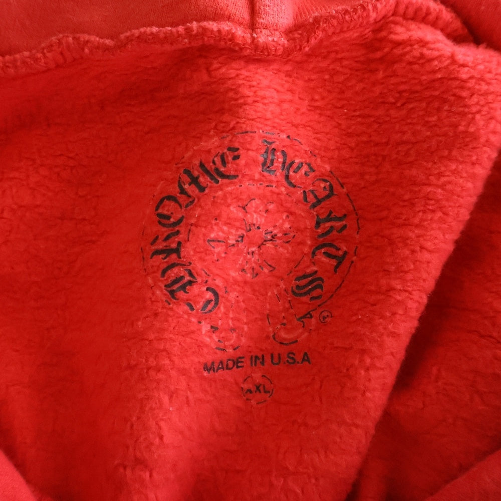 CHROME HEARTS(クロムハーツ) SWTSHRT PLVR バックスクロールラベルプリント スウェットプルオーバーパーカー レッド