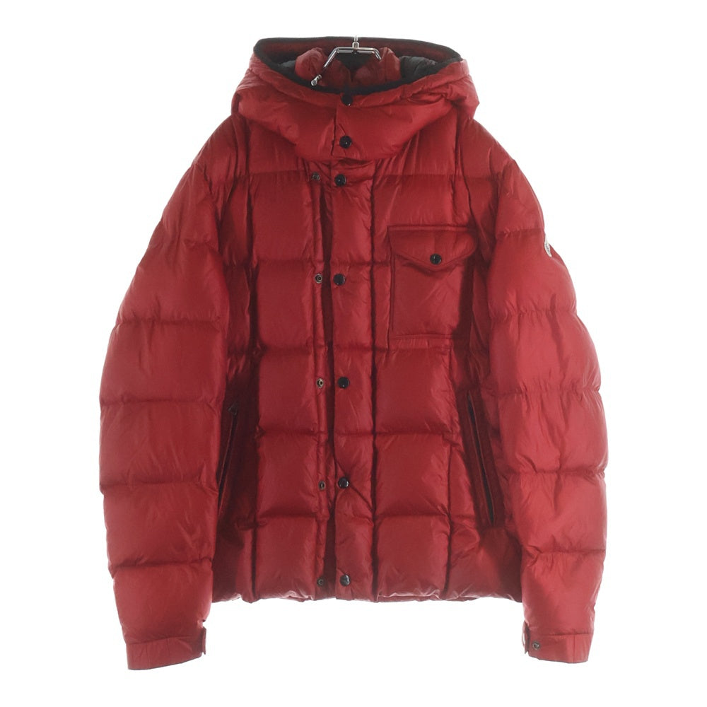 MONCLER(モンクレール) KORUM アームロゴワッペン フーデッド ジップアップ ダウンジャケット レッド 32091419520553329