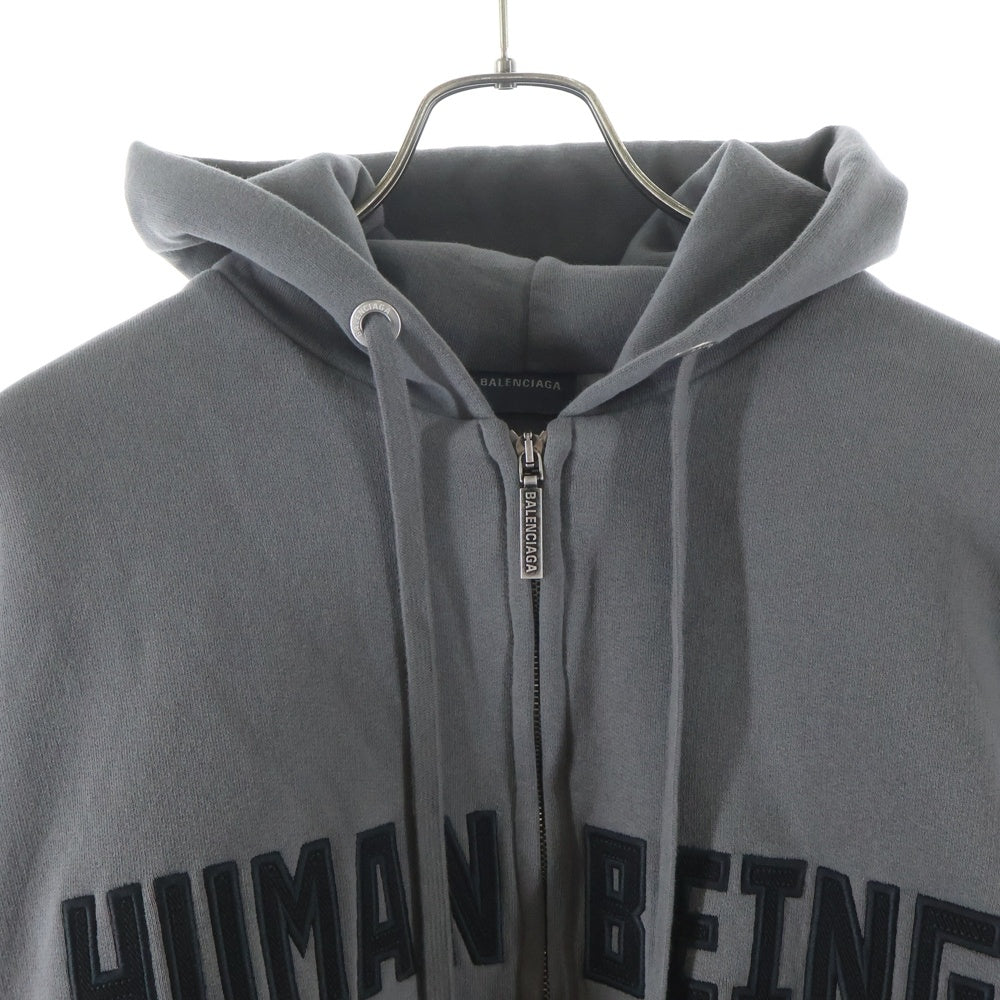 BALENCIAGA(バレンシアガ) Human Being Round Zip-Up Hoodie フロント