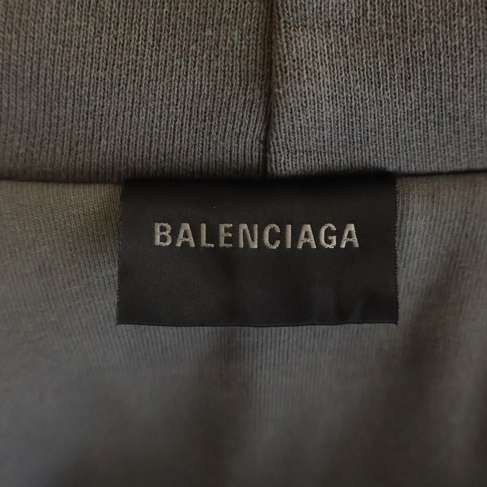 BALENCIAGA(バレンシアガ) Human Being Round Zip-Up Hoodie フロントロゴ ラウンドジップアップフーディー パーカー グレー 827153 TSVB9