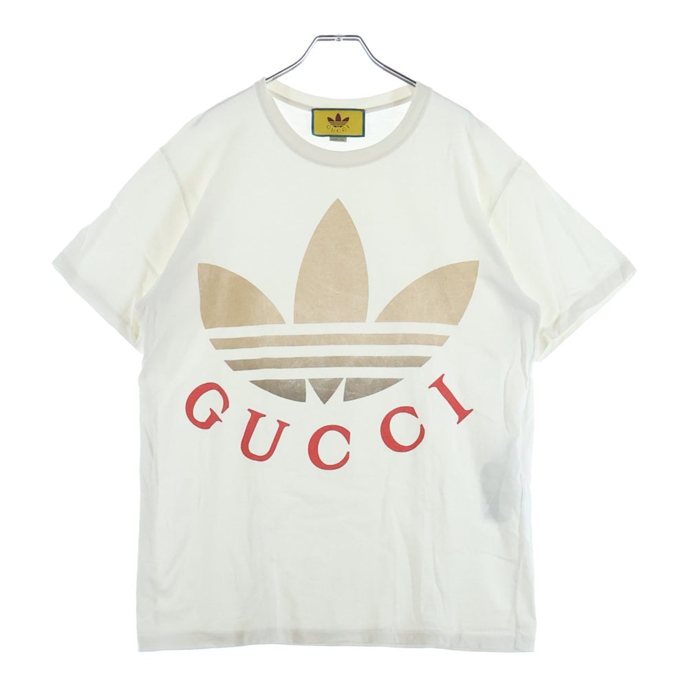 GUCCI(グッチ) ×adidas ×アディダス フロントロゴ 半袖Tシャツ カットソー ホワイト 548334