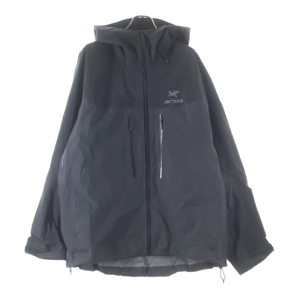 ARC'TERYX(アークテリクス) ALPHA JACKET アルファー エンブロイダリーデザイン フーデッド ジップアップ ナイロンジャケット ブラック X000006454