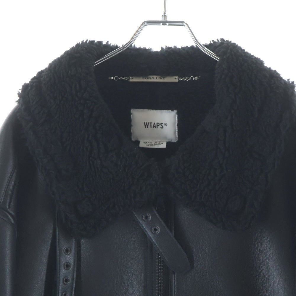 WTAPS(ダブルタップス) Synthetic leather Flight jacket シンセティックレザー ジップアップ フライトジャケット ブラック 222BRDT-JKM05